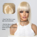 Peruca partiala cu breton Blond Luminos